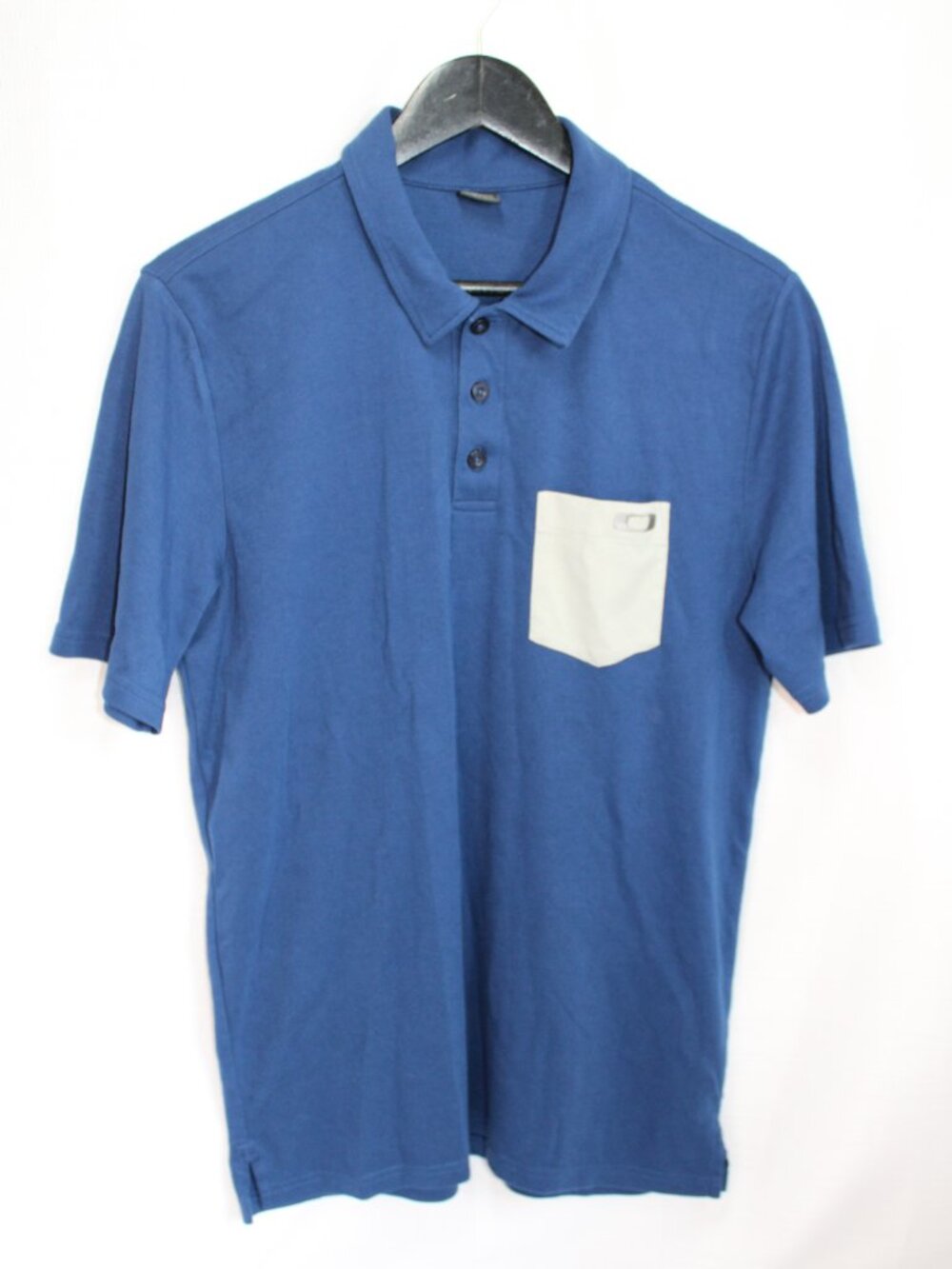 Men's Blue w/ Light Gray Oakley Polo Golf Shirt, Men's Size Medium